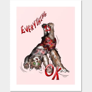 wise cat everything is ok Posters and Art